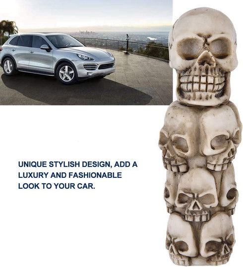 Keenso Gear Shift Knob, Skeleton Skull Head Many Faces Car Manual Gear Shift Knob Stick Lever Shifter Universal Car Styling Accessories Fit for Mo...