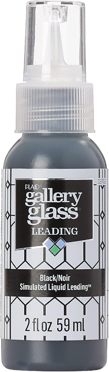 Gallery Glass, Black Liquid 2 fl oz Leading Perfect for Stained Glass DIY Paint Projects, 19702...