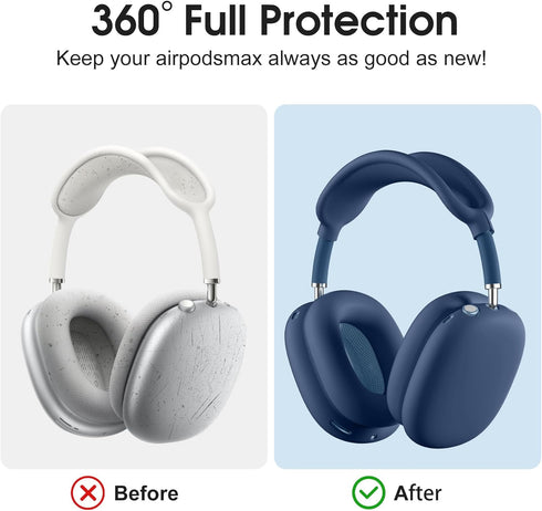 Lerobo Case Cover for AirPods Max Headphones, Anti-Scratch Ear Pad Case Cover/Ear Cups Cover/Headband Cover for AirPods Max, Soft Silicone Skin Pr...