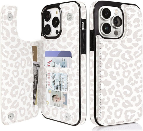 uCOLOR Compatible with iPhone 13 Pro Wallet Case with Card Holder Slots Marble Flip Leather RFID Kickstand Phone Wallet Cover for Women and Girls ...