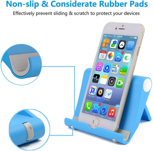 4 Pack Cell Phone Stand for Desk, Foldable Cell Phone Holder Mobile Stand Phone Dock, Adjustable Tablet Stand Holder Compatible with iPhone 12 iPh...