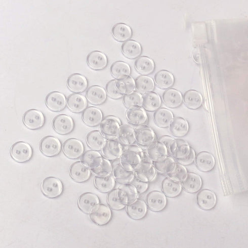 500 Clear Resin Buttons - 2 Hole Transparent Round Craft Buttons for Sewing, Handmake, 10mm...