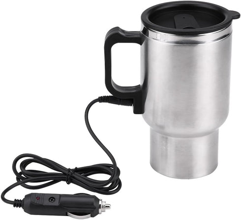 Electric Tea Kettle, Car Electric Kettle, 12V 450ml Stainless Steel Electric In-car Travel Heating Cup, Auto Shut Off Travel Kettle Car Water Heat...
