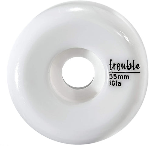 TROUBLE SKATEBOARDS Blank Wheels 55mm Skateboard White Blanks (W2)...
