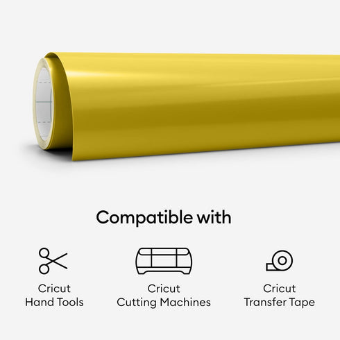 Cricut Premium Permanent Vinyl Roll (12 in x 15 ft), Weather-Resistant, Dishwasher-Safe & Fade-Proof, Compatible with Cricut Cutting Machines, Cre...