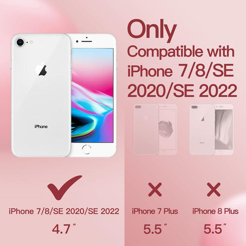 JETech Silicone Case for iPhone SE 3/2 (2022/2020 Edition), iPhone 8 and iPhone 7, 4.7-Inch, Silky-Soft Touch Full-Body Protective Case, Shockproo...