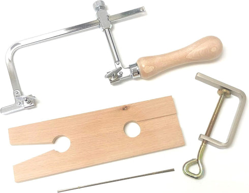 Jewelers Saw Frame Bench Pin and Swiss Saw Blades Jewelry Making Kit Saw Frame Saw Blades Bench Pin...