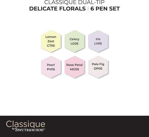 Spectrum Noir Classique ‘Hint of’ Blend Twin Tip Blendable Alcohol Based Marker Set with Japanese Nibs-Pack of 6-Perfect for Colouring, Drawing & ...