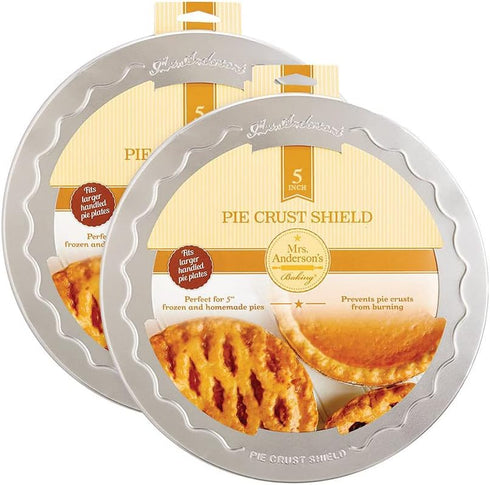 Mrs. Anderson's Baking Individual Pie Crust Protector Shields, For Mini Pies and Pot Pies, 1 Set of 2 Pie Shields...