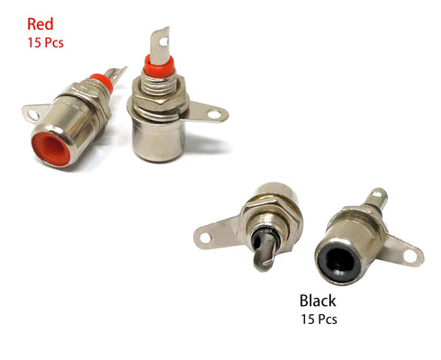 iexcell 30 Pcs Jack Panel Mount RCA Female Socket Connectors Adapter...