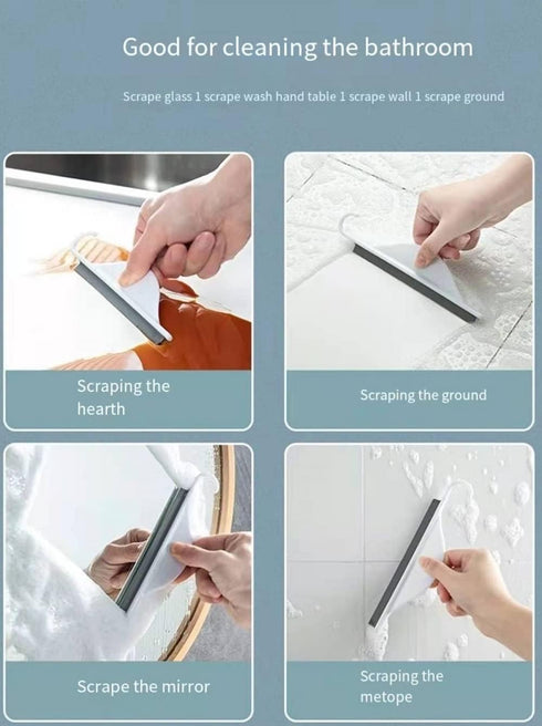 2Pcs Mini Squeegee with Hanging Hook, Bathroom Shower Mirror Squeegee for Tiles, Silicone Small Kitchen Countertop Sink Squeegee, Water Wiper Scra...