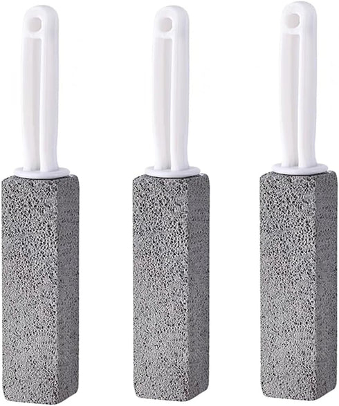 Pumice Stone Toilet Cleaning Brush with Handle Toilet Bowl Cleaner Hard Water Ring Remove for Bath Pool Kitchen Household Cleaning (3 Pack)...