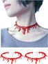 Halloween Party Costumes Necklace for Women - Joke Blood Choker Necklace 2PCS...