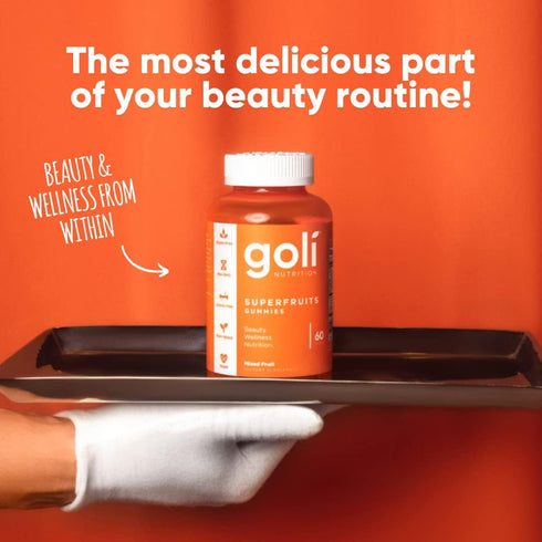 Goli Nutritional Supplement, SuperFruits Beauty Gummy Vitamin - 60 Count - Collagen-Promoting Ingredients - Mixed Fruit, Vegan, Plant-Based, Non-G...
