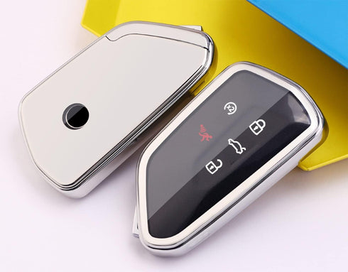 Key Fob Cover Fit for Volkswagen VW MK8 Golf/GTI Skoda Octavia Soft TPU Remote Holder Skin Protector Jacket Keyless Entry Sleeve Accessories (Silv...