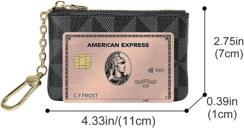 Veki Coin Purse Change Mini Purse Wallet With Key Chain Ring Zipper for Men Women Fashionable Bag Key Chain Pendant Leather Classic Clutch Purse(B...