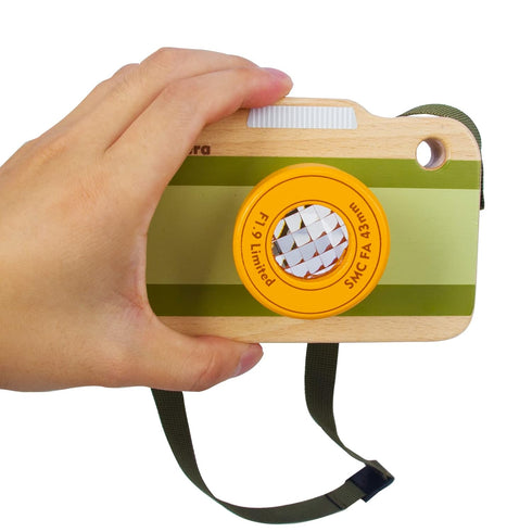 Wooden Mini Pretend Camera Toy for Toddlers 1 2 3 Years Old, Neck Hanging Photographed Props for Boys Girls Children Kids...