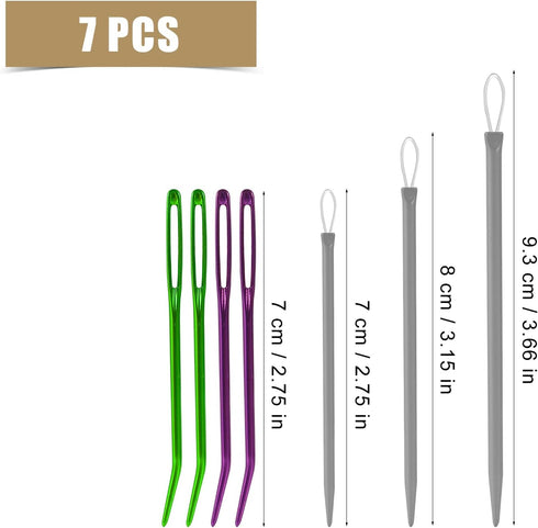7pcs Large-Eye Blunt Needles, Stainless Steel Yarn Darning Needle Tapestry Needle Wool Needle Macrame Needle Sewing Knitting Needles for Crochet P...