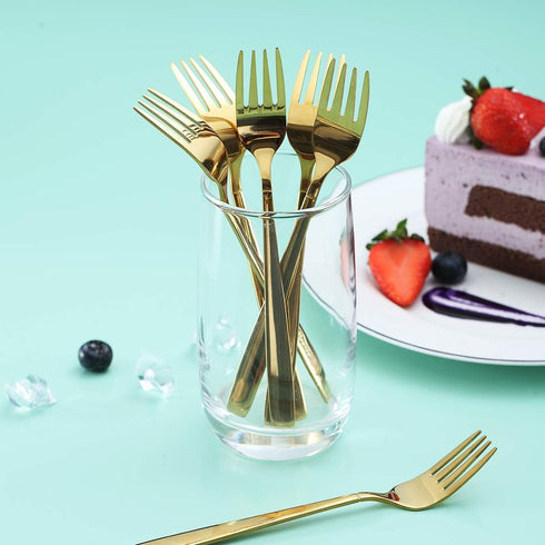 Berglander Gold Tea Fork, Stainless Steel Cake Fork Dessert Fork With Titanium Gold Plating 6.5 Inches Forks Pack of 6...