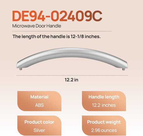 ME16K3000AS Microwave Oven Door Handle Replacement for Samsung Microwaves Parts Model DE94-02409C SMH1611SE 12-1/8 inch...