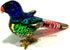 Handmade Mini Blown Glass 2" Parrot Blue Bird Fantasy Collectible Figurine, Dollhouse Gift Ideas, Cool Stuff Decor, Miniature Animals, Cute Tiny O...