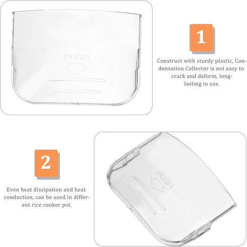 5pcs Rice Cooker Water Box Plastic Drinking Glasses Clear Drinking Cups Clear Plastic Cup Transparency Condensation Collector Rice Cooker Accessor...