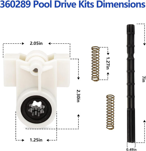 360289 Left Drive Kit Pool Cleaner Replacement Parts Bearings for Pentair Kreepy Krauly Rebel & Kreepy Krauly Warrior Pool Automatic Suction Clean...