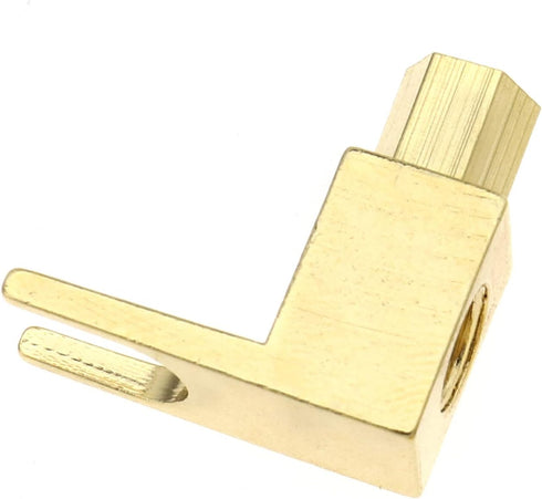 Create idea 4pcs Brass Gold Plating Banana to Spade Adapter Connector 2 Screw-in Angles for Audio Cables Adapters...
