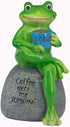 Garden Frog Statue Decoration Adorable Frog Holding Coffee Sculpture for Perfect Yard Ornament Fairy Garden Decor Resin Sculpture Cute Giftfor You...