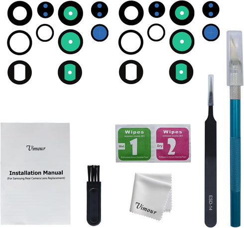 Rear Camera Lens Glass Replacement for Galaxy S23 Ultra Pre-Installed Adhesive with Installation Manual and Repair Tool Kits...