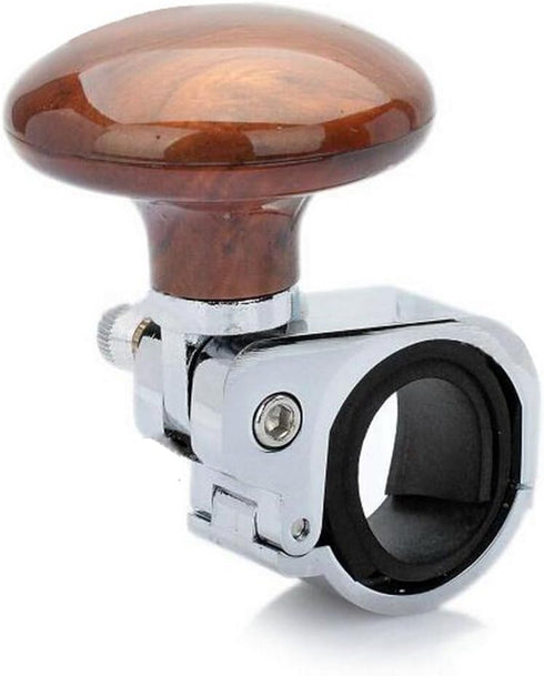 VORCOOL Metal Steering Wheel Assistive Ball Power Booster Ball Spinner Steering Wheel Knob for Car Vehicle (Peach Wood Color)...