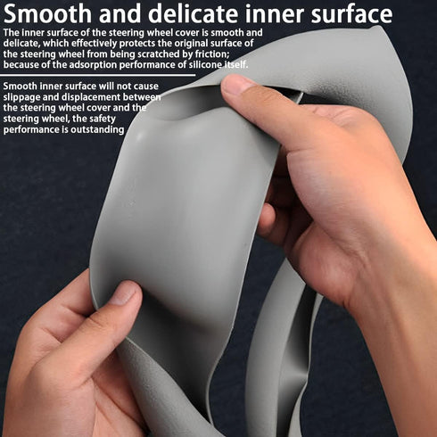 Car Silicone Steering Wheel Cover, Soft Anti-Slip Auto Steering Wheel Protector Fit 14 Inch, Universal Vehicle Interior Accessories for Cars, SUVs...