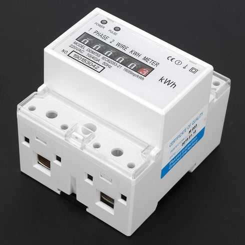 Single Phase Two Wire Energy Meter 4P LED Din Rail Electricity Power Voltmeter Ammeter Voltage Amp Kwh Meter Multimeter...