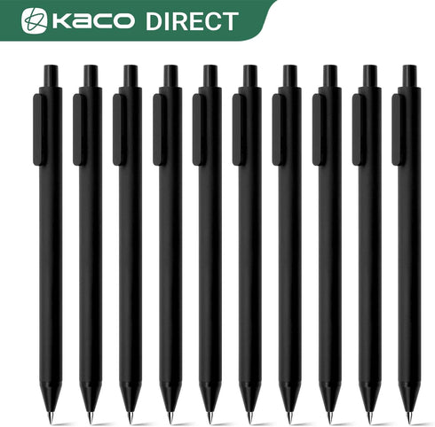 Kaco PURE Gel Pens Black Ink 0.7mm Medium Point, 10 Pieces Set, Original Design, Quick Drying Aesthetic Note Taking Pens Shcool Office Supplies Cu...