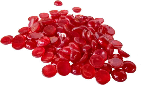 Rastogi Handicrafts Centerpieces,Glass Gems for Vase Fillers,Wedding Decoration Pebbles One Side Flat 100 pcs (Red) 12mm...