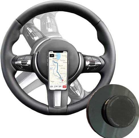 Magnetic Universal Steering Wheel Phone Holder - Perfect Rotating Magnet Mobile Mount for Golf Carts, Trucks, Utility Vehicles, Motor Coaches, GPS...