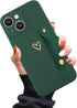 Phone Case Compatible with iPhone 15 Plus 6.7 Inch for Women Girls, Cute Gold Love Heart Pattern with Wrist Hand Holder Stand Slim Soft Silicone S...