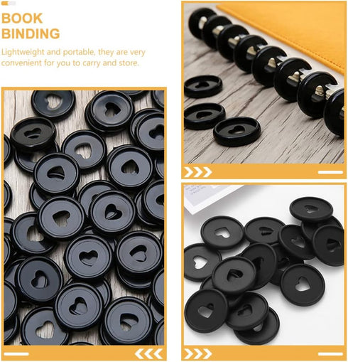 Operitacx Binder Ring 25pcs Loose Leaf Binder Discs Discbound Expansion Discs Heart Binder Rings for for Extra Pages Notes Artwork Notebooks and P...
