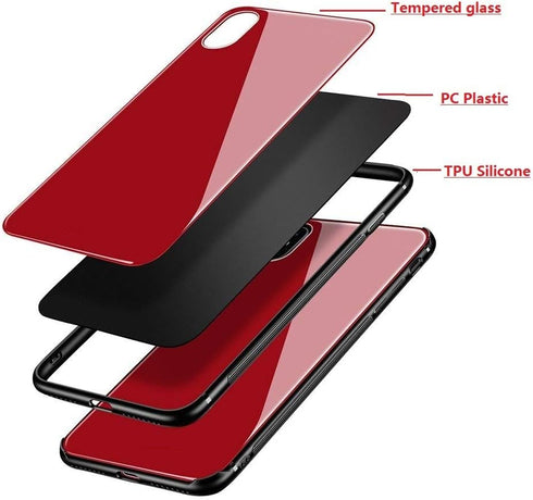 Designed for Samsung Note 10 Plus Cases with Tempered Glass Quality Back+TPU Frame Hybrid Shell,Slim Covers,Anti-Drop, Red...