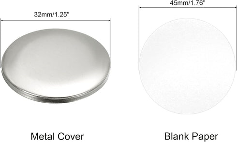 PATIKIL 1.25inch Button Parts, Blank Button Making Supplies,50Pcs Round Badge Parts DIY Pin Maker Kit for Button Maker Machine with Metal Cover Pl...
