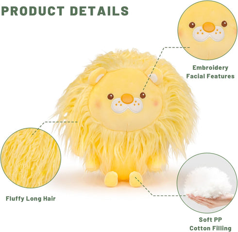 Lion Stuffed Animal 8'' Stuffed Lion Cute Lion Plush Toy Small Lion Stuffed Animal Gift for Baby Kid Birthday Christmas Day Yellow...