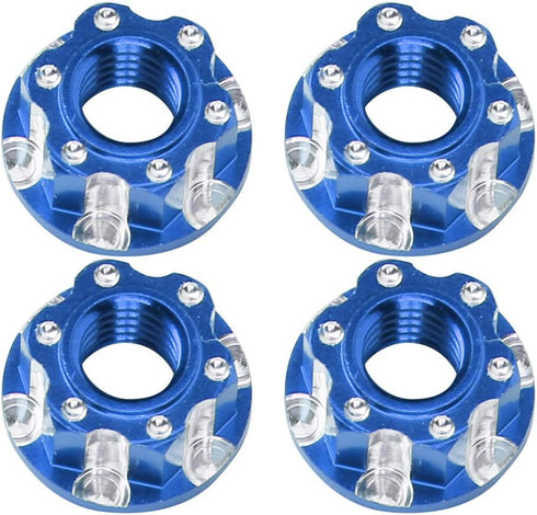 VGEBY 4pcs RC Hex Nuts, M4 Carving Hexagonal Nuts Aluminum Alloy Wheel Hex Nuts Fit for D3 D4 1/10 RC Car(Dark Blue) D4 Parts Terminal Removal Too...