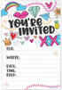 Fun Girl Doodles Invitations (20 Count) With Envelopes - Pre Teen - Tween Birthday Invitations...
