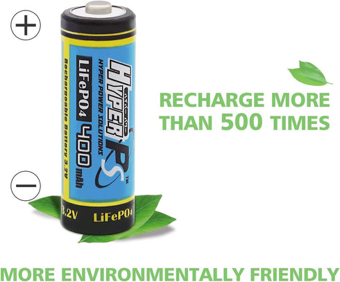 (6-Pack) 3.2V LiFePo4 14430 (14 x 43mm) 400mAh Rechargeable Battery for Solar Panel Light, Tooth Brush, Shaver, Flashlight...