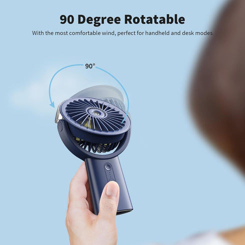 Otlonpe Misting Fan Portable Handheld Fan, 4000mAh Hand Held Mist Fan Rechargeable Power Bank, 90° Adjustable Small Mister Fan, Personal Cooling W...