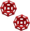 2Pcs Red Round Wheel Handle Hose Bib Handle 6x6mm Iron Outside Faucet for Valve Shafts Replacement Parts...