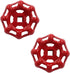 2Pcs Red Round Wheel Handle Hose Bib Handle 6x6mm Iron Outside Faucet for Valve Shafts Replacement Parts...