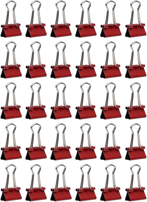 JAM PAPER Colorful Binder Clips - Extra Small - 3/5 Inch (15 mm) - Red Binderclips - 30/Pack...