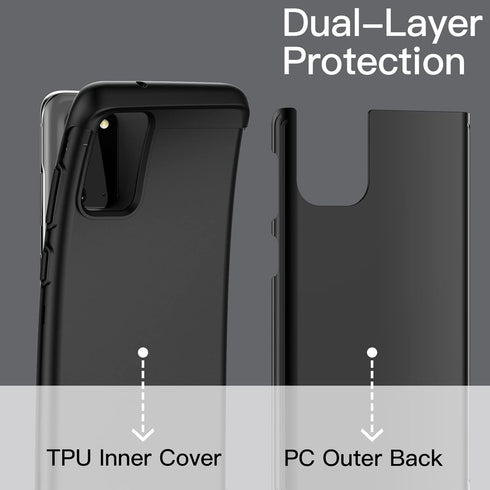 JETech Heavy Shockproof Case for Samsung Galaxy S20, Dual Layer Rugged Protective Phone Cover with Shock-Absorption (Black)...
