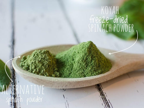 KOYAH - Organic Spinach Powder (Equivalent to 30 Cups Fresh): Freeze-Dried, Whole-Leaf Powder...